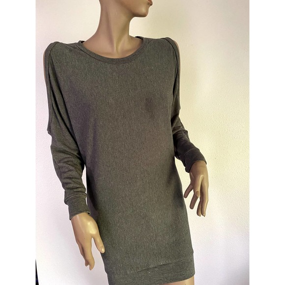 Haute Hippie Dresses & Skirts - Haute Hippie Charcoal Cold-Shoulder Dress